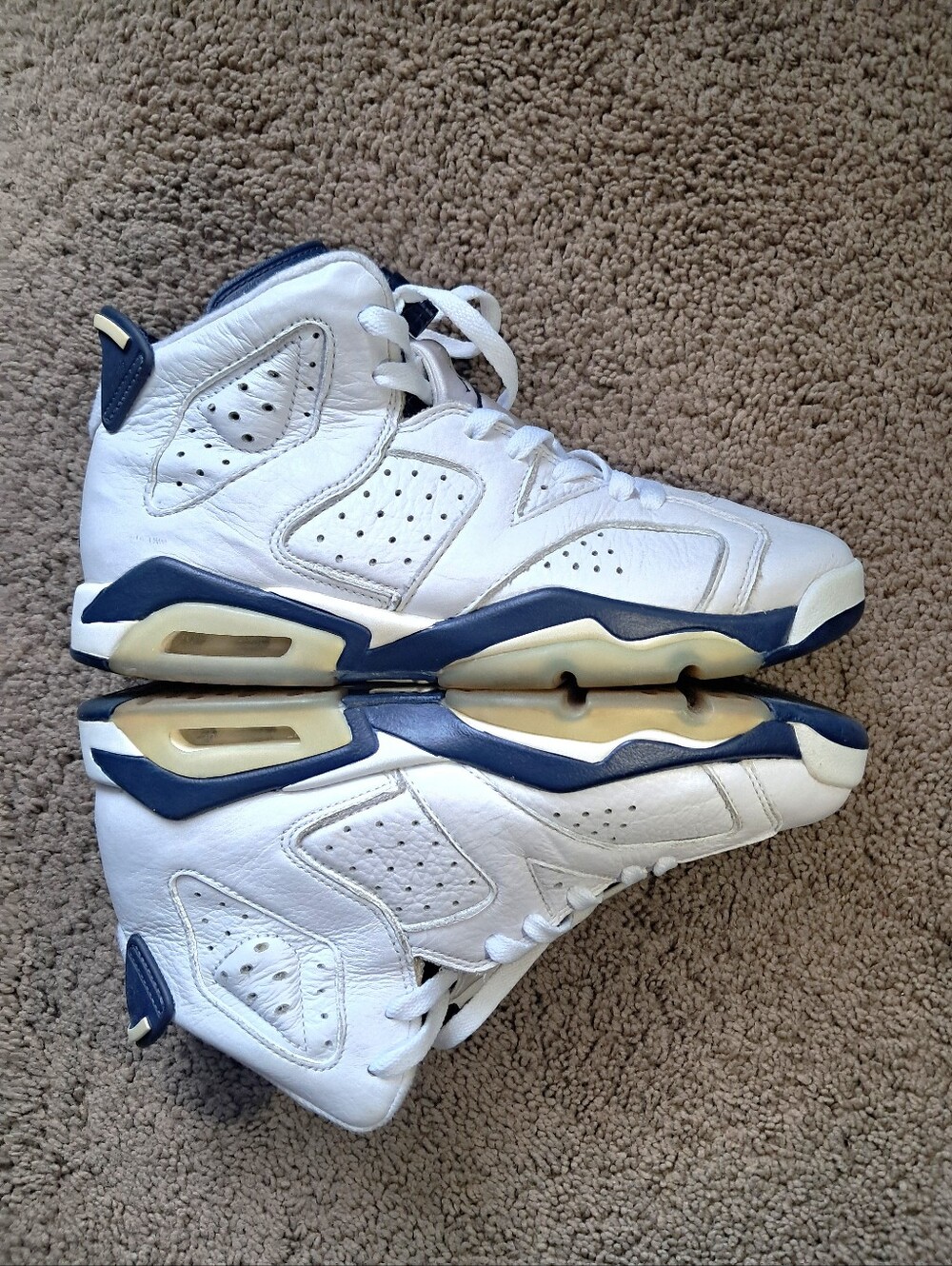 Jordan 6 Retro Midnight Blue White Shoes Size 6.5Y Womens 8